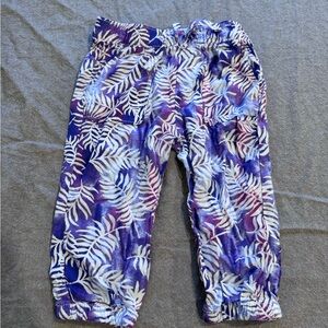 OshKosh B'gosh Purple and White Leaf Print Kids Pants size 12 months